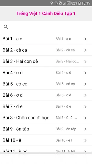 Tieng Viet Lop 1 Canh Dieu - Tap 1 Screenshot 0