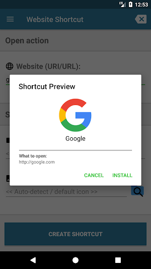 Website Shortcut Screenshot 1