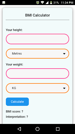 BMI Calculator Screenshot 0