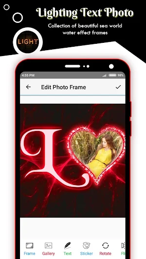 Lighting Text Photo Frame Screenshot 2