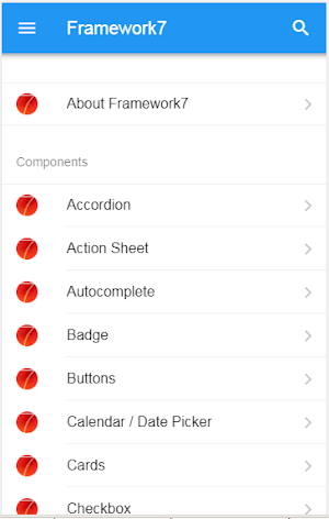 Framework7 V3 components Screenshot 1