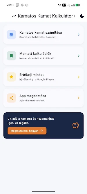 Kamatos Kamat Kalkulátor+ Screenshot 0