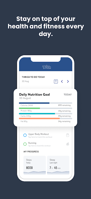 Overtime Nutrition and Fitness Screenshot 1