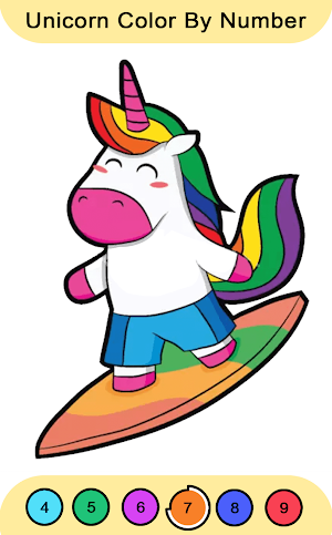 Unicorn Color By Number Screenshot 2