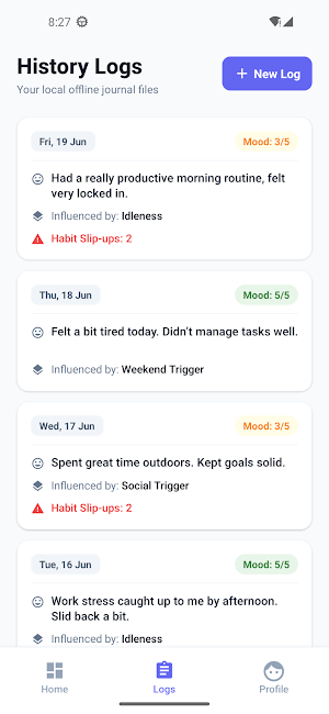 Modus: Private Mood Tracker Screenshot 1