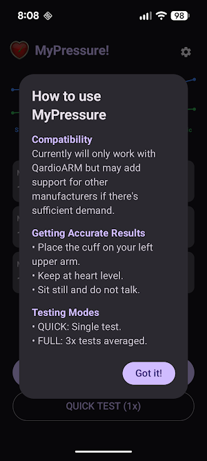 MyPressure! Screenshot 2