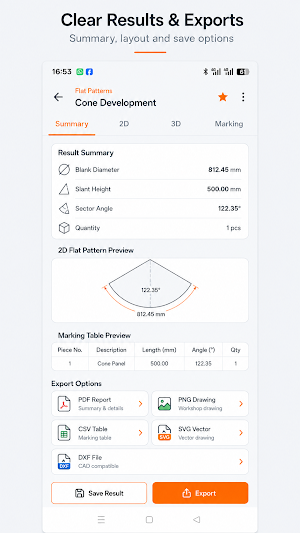Fabrication Calculator Screenshot 2