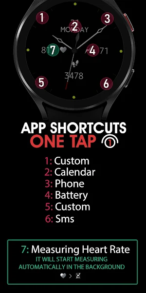 Minimal Black v14 Watch Face Screenshot 3
