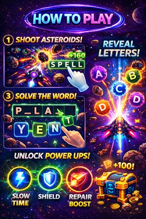 Word Invaders -Shooting Puzzle Screenshot 0