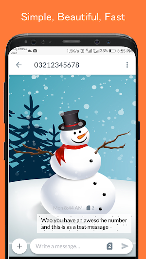 Snow man SMS Dual Theme Screenshot 0