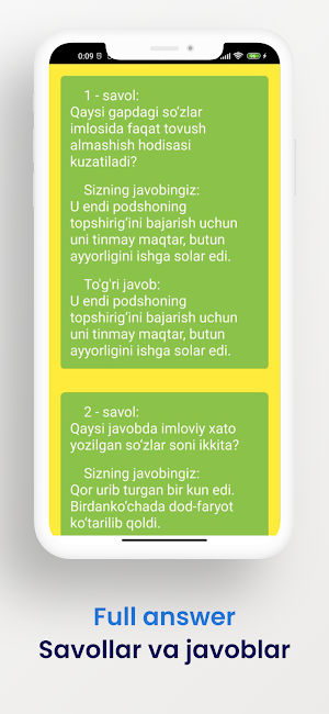 Testlar to'plami Screenshot 3