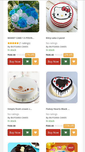 buysara - Online Cake Delivery - Food Delivery App Screenshot 2