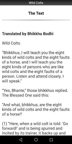 Wild Colts Sutta - Buddhism Screenshot 1