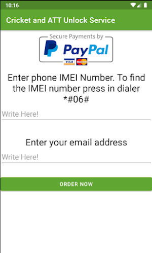 Cricket and ATT Device Unlock Code Screenshot 1