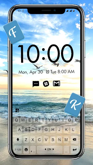 Beach Transparent Keyboard Background Screenshot 1