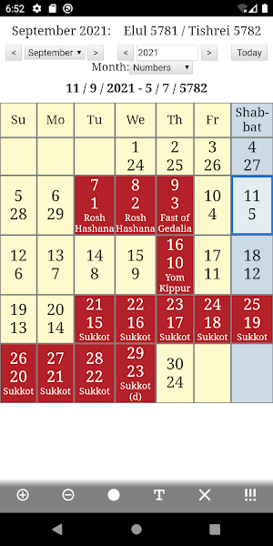 Jewish Calendar and Holidays L Screenshot 2