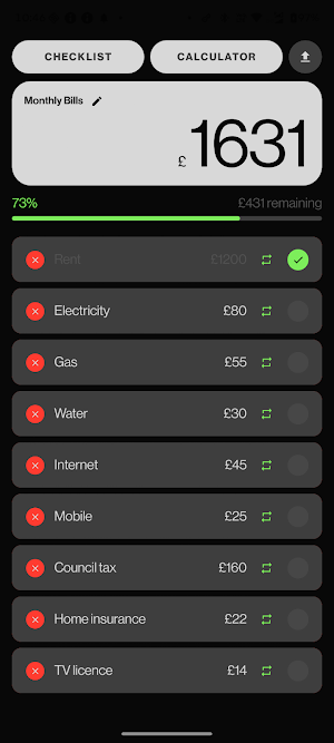 Checklist Pro: Expense Tracker Screenshot 2