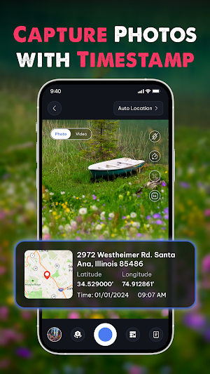 Geotag Map Camera - Time Stamp Screenshot 0