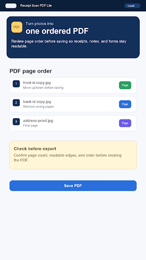 Receipt Scan PDF Lite Screenshot 1