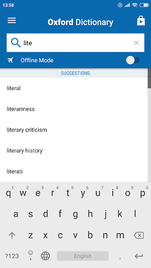 Oxford Dictionary of Literary Terms Screenshot 1