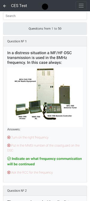 GMDSS Detailed CES Test Screenshot 1