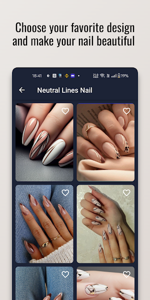 Neutral Lines Nail Art Design Screenshot 1