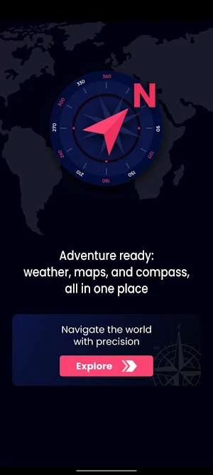 Digital Compass: Weather & Map Screenshot 1