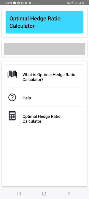 Optimal Hedge Ratio Calculator Screenshot 0