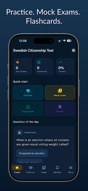 Swedish Citizenship Test Screenshot 1
