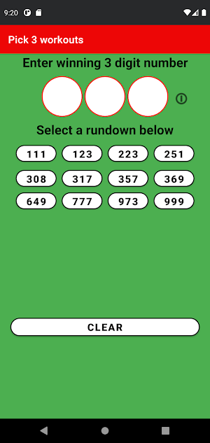 Pick 3 rundowns Screenshot 0