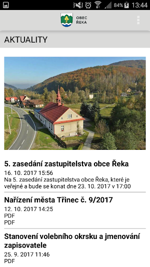 Obec Řeka Screenshot 2