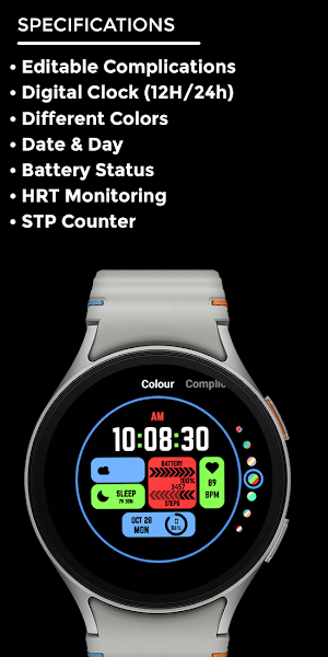 Nighty Digital 45 - watch face Screenshot 3