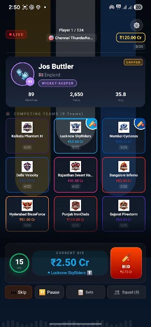 Cricket Auction: Team Builder Screenshot 1