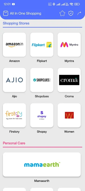 All in One Shopping App Screenshot 0
