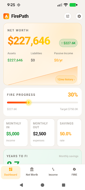 FirePath: Net Worth Tracker Screenshot 3