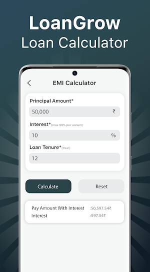 Loangrow - EMI Loan Calculator Screenshot 3