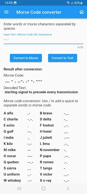 Morse Code Screenshot 1