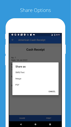 American Cash Receipt Screenshot 3