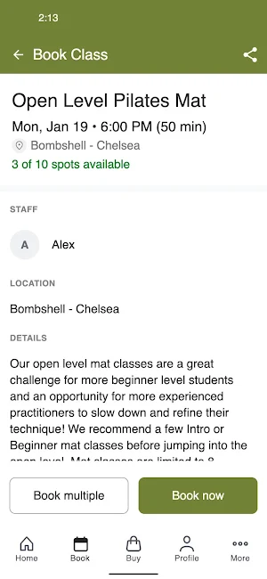 Bombshell Pilates NYC Screenshot 2