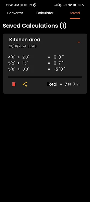 Feet & Inch Calculator Plus Screenshot 2