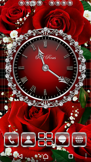 Red Roses Clock Widget Screenshot 1