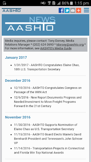 AASHTO Mobile Screenshot 2