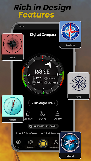 Qibla Compass: 3D Compass App Screenshot 2