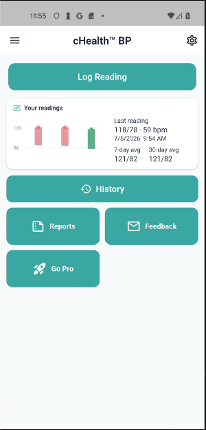 cHealth BP: Blood Pressure Screenshot 0