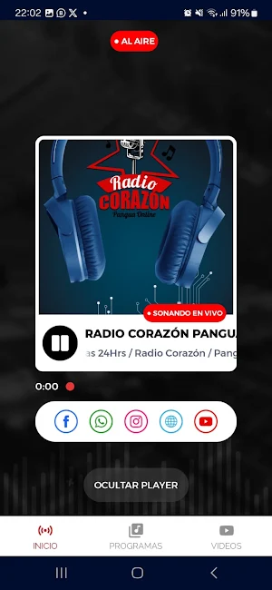 Radio Corazón Pangua Online Screenshot 2