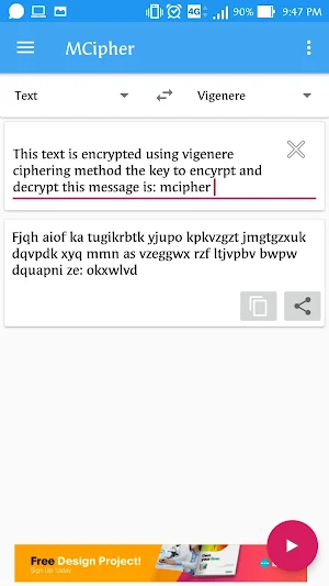 MCipher - Encrypt & Decrypt Screenshot 2