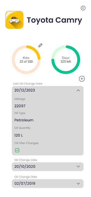 Car Oil Change Tracker Screenshot 2