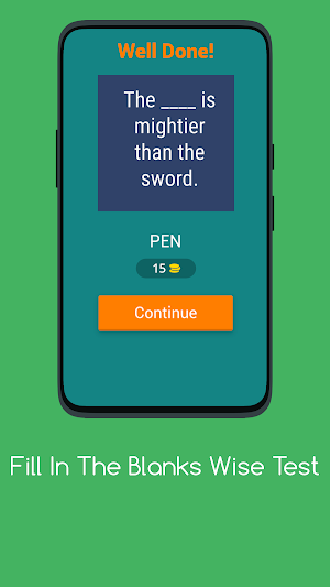 FILL IN THE BLANKS WISE TEST Screenshot 1