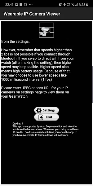 Wearable IPCamera Viewer Settings Screenshot 0