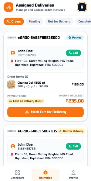 Orange Groceries Delivery Screenshot 2